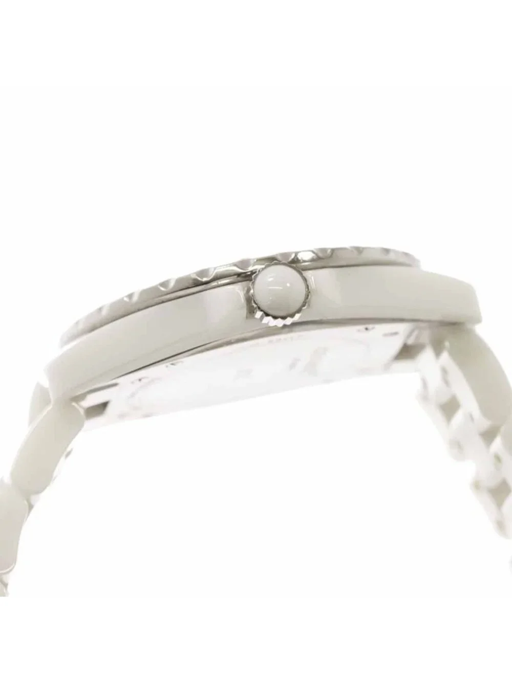 Chanel 42 Watch Date Diamond Pink Saffiano Bezel White Ceramic Automatic Winding